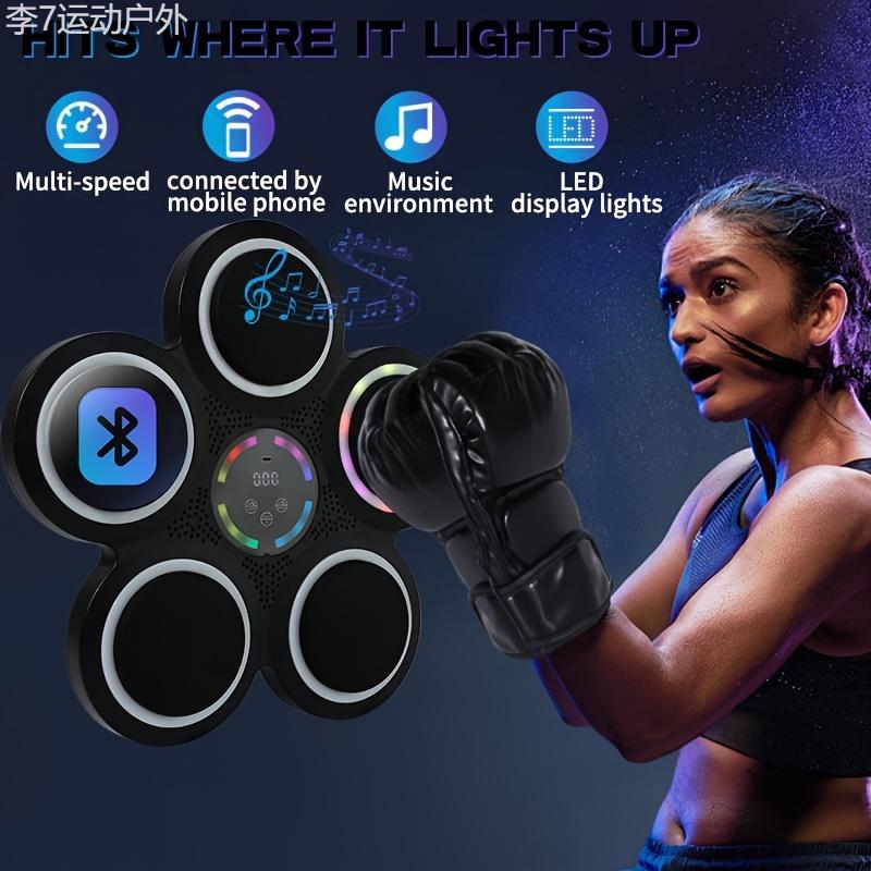 Music Boxing Target Set - Intelligent LED Counting, 25 Meter Wireless Connection, 9 Speed and Mode Adjustments, Dynamic Striking Sound Effects, Light Rhythm, Adjustable Height, and Mobile Phone Connectivity for Music Sports