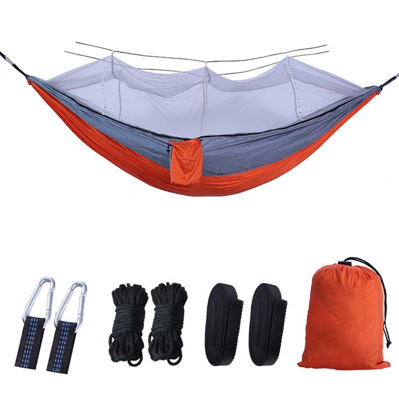 Automatic Open Outdoor Hammock, Portable Hammock with Anti-Mosquito Net & Accessories, Suitable for Camping Activities, Comfortable Hammock Tent