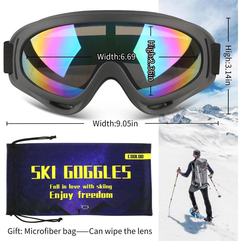 Ski Goggles, Snow Goggles Snowboard Goggles for Men Women  - UV Protection Foam Anti-Scratch Dustproof