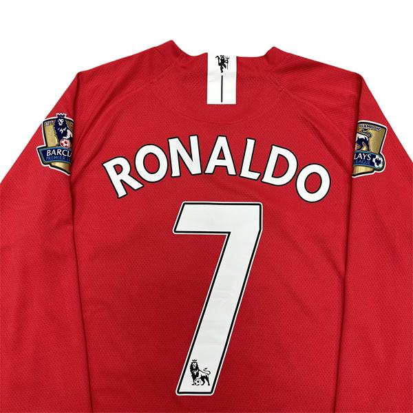 NIKE 07-08 Champions League Manchester United Retro Long Sleeve NO.7 Cristiano Ronaldo Soccer Jersey