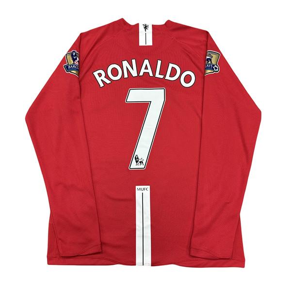 NIKE 07-08 Champions League Manchester United Retro Long Sleeve NO.7 Cristiano Ronaldo Soccer Jersey