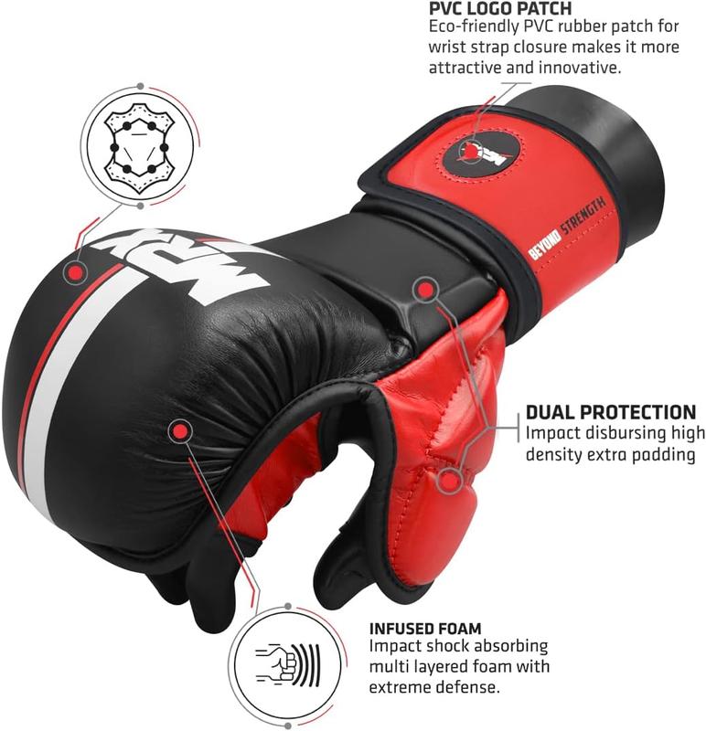 MMA Sparring Pro Gloves, with Open Ventilated Palm, Martial Arts Mitts Suitable for Men Women, Kara Cage Fighting, Combat Sports Training, Muay Thai