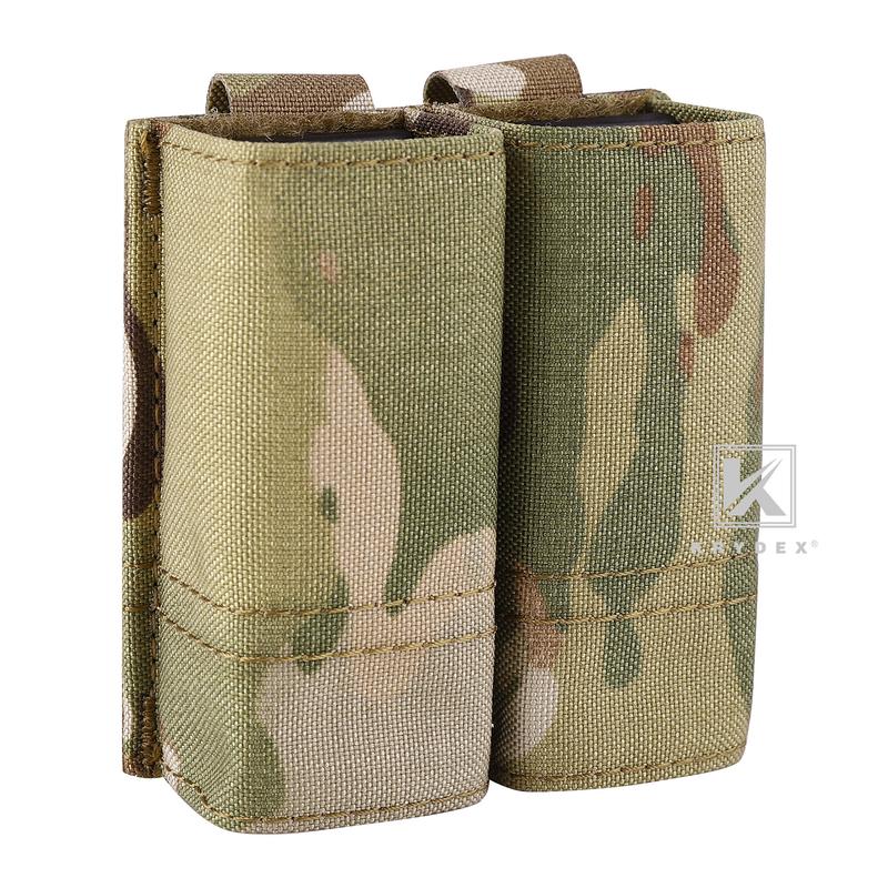 KRYDEX Double 9MM Nylon Mag Pouch  .40 45 ACP with Quick Release  Kydex Insert Holder Duty Belt & Molle Compatible