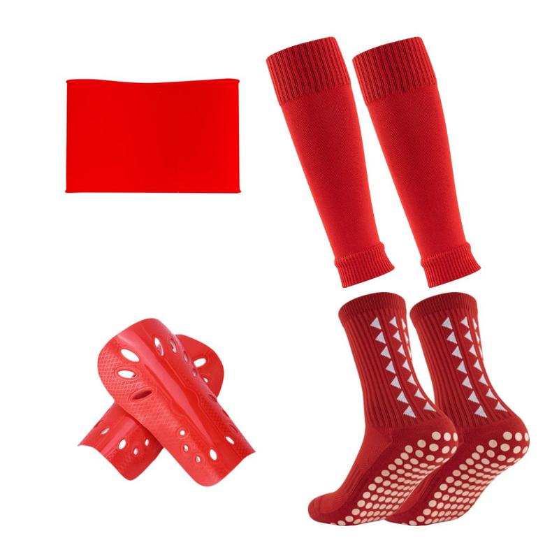 Football Stadium Equipment Set (1 Set), Non-slip Football Socks with Sports Straps, Protective Leg Sleeves, Shin Guards, Soccer Accessories for Men & Women