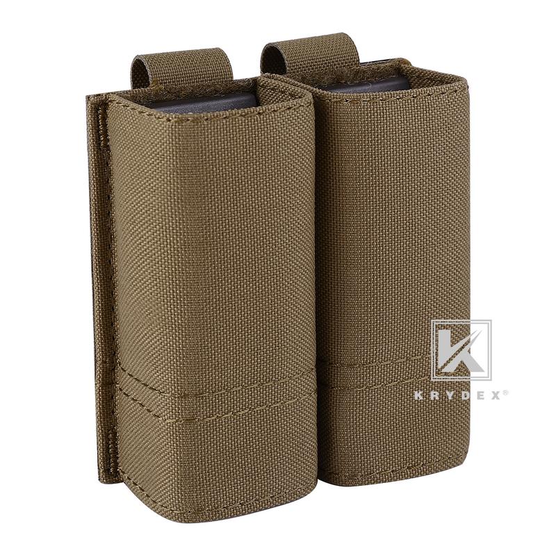 KRYDEX Double 9MM Nylon Mag Pouch  .40 45 ACP with Quick Release  Kydex Insert Holder Duty Belt & Molle Compatible