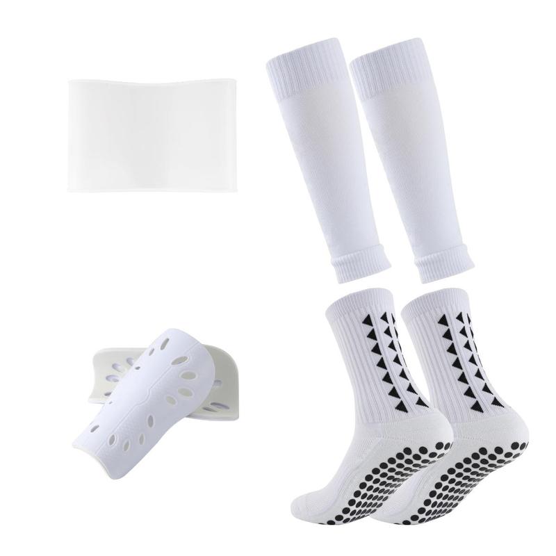 Football Stadium Equipment Set (1 Set), Non-slip Football Socks with Sports Straps, Protective Leg Sleeves, Shin Guards, Soccer Accessories for Men & Women