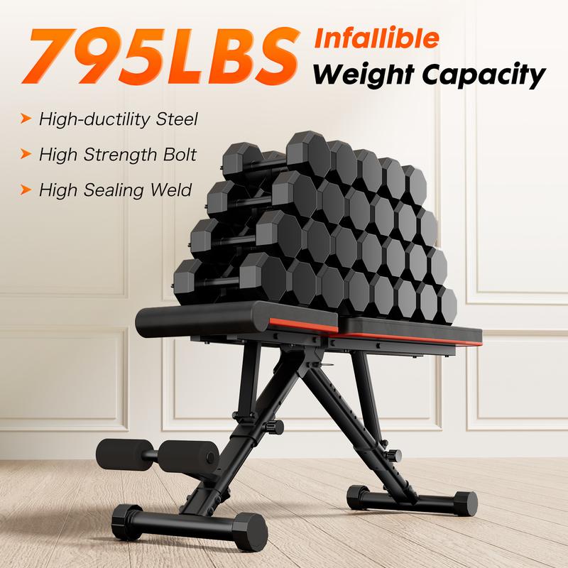 Adjustable Weight Bench for Full Body Exercise and Strength Training - Foldable Bench Press for Home Gym