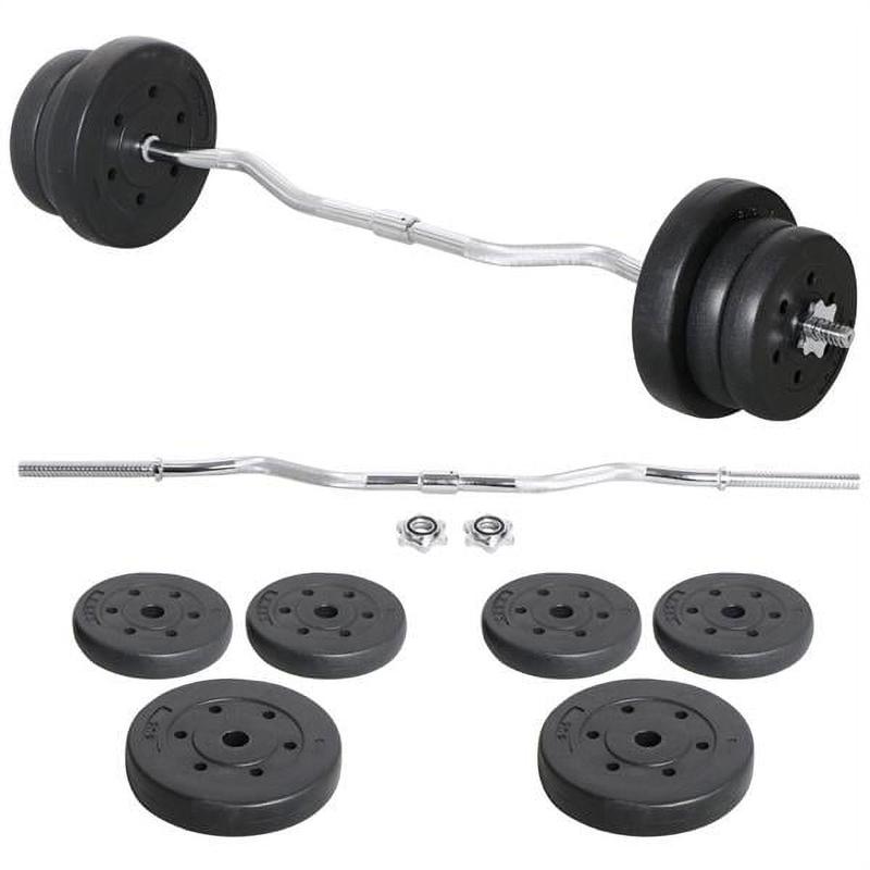 55lb Olympic Barbell Dumbbell Weight Set Gym Lifting Exercise Workout Olympic Bar Curl Bar