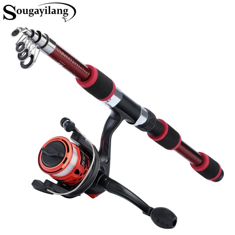 Fishing Rod & Reel Kit, 1 Set Portable Telescopic Fishing Rod & Spinning Reel, Fishing Accessories for Saltwater & Freshwater