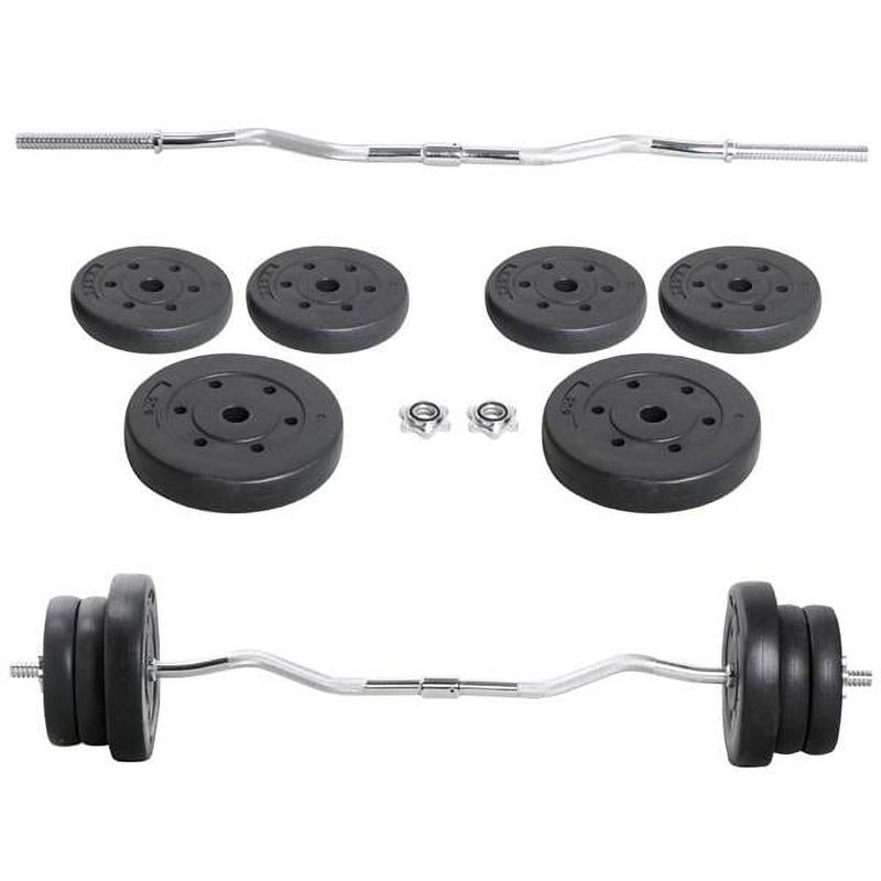 55lb Olympic Barbell Dumbbell Weight Set Gym Lifting Exercise Workout Olympic Bar Curl Bar