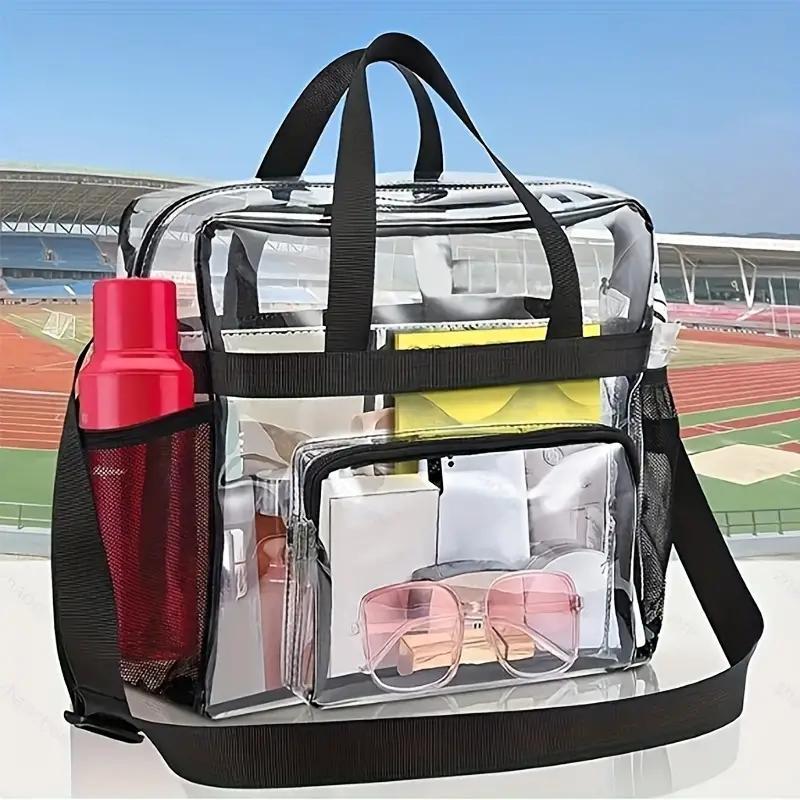 Clear Sports Storage Bag, Waterproof PVC Handbag, Transparent Shoulder Bag for Sport Events, Concerts, Sports & Outdoor Accessories