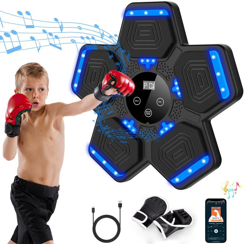 Electronic Kids Punching Game, LED Lights Music Boxing Target Wall-mounted Fitness Toy with Adjustable Speed and Volume Punching Equipment for Home,Thanksgiving,Chrismats Gift Set