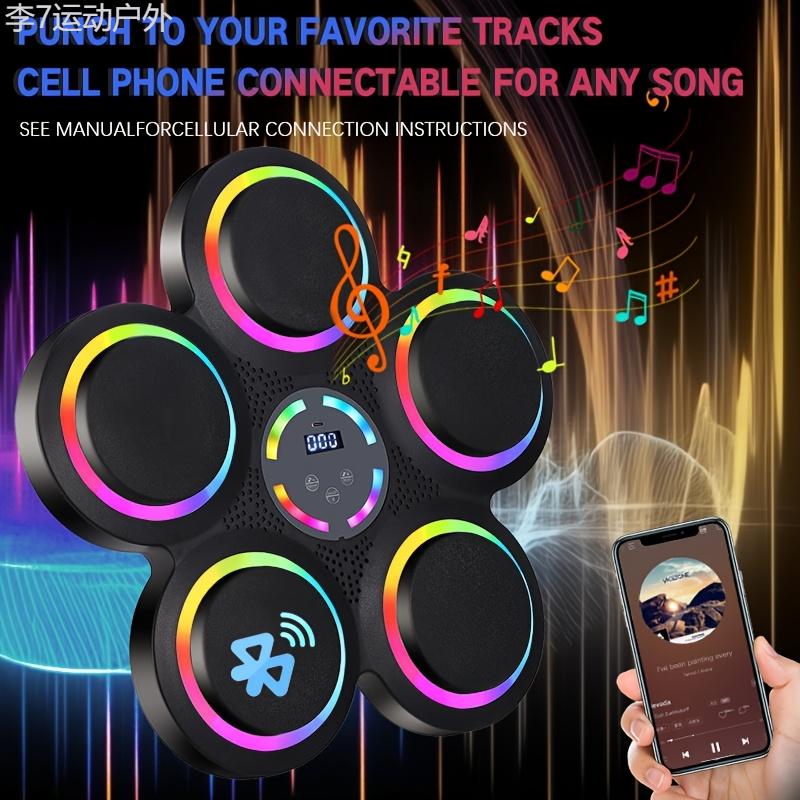 Music Boxing Target Set - Intelligent LED Counting, 25 Meter Wireless Connection, 9 Speed and Mode Adjustments, Dynamic Striking Sound Effects, Light Rhythm, Adjustable Height, and Mobile Phone Connectivity for Music Sports