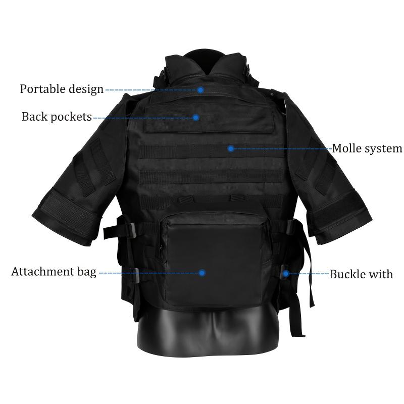 Adjustable Black Tactical Vest - Grade Vest With Multiple Pockets For Outdoor, Airsoft, Paintball, And Hunting