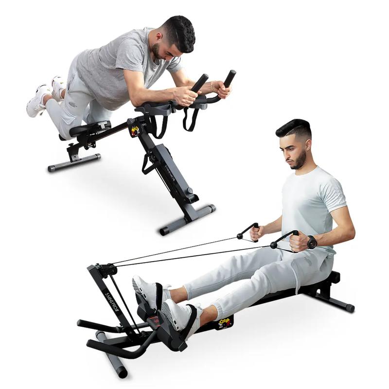 home 3 in 1 foldable rowing machine& ab coaster