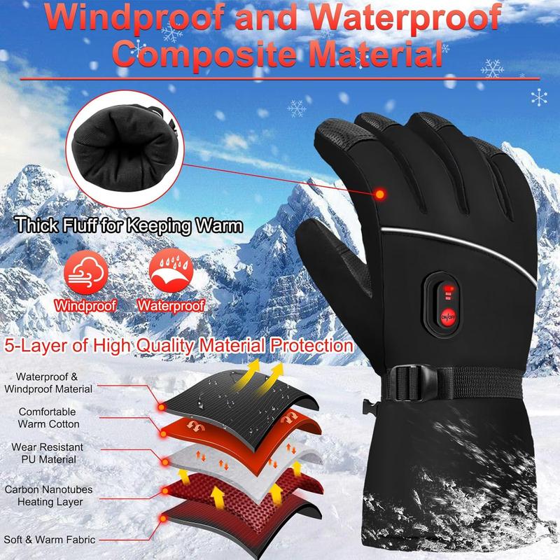 Heated Gloves for Men Women,Electric Heated Touchscreen Warm Gloves for Arthritis,Battery Powered Waterproof Windproof Ski Camping Gloves for Winter Outdoor Camping Cycling Skiing Hiking Working