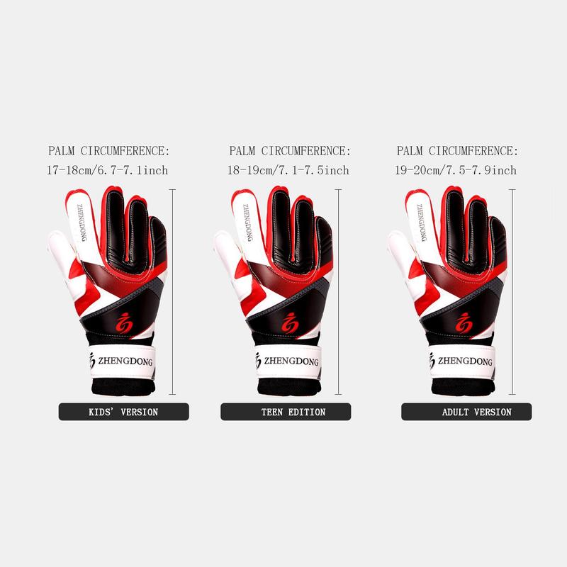 Soccer Goalkeeper Gloves, 1 Pair Non-slip Wear-resistan Thickened Latex Grip Gloves, Professional Training Gloves for Kids & Teens & Adults