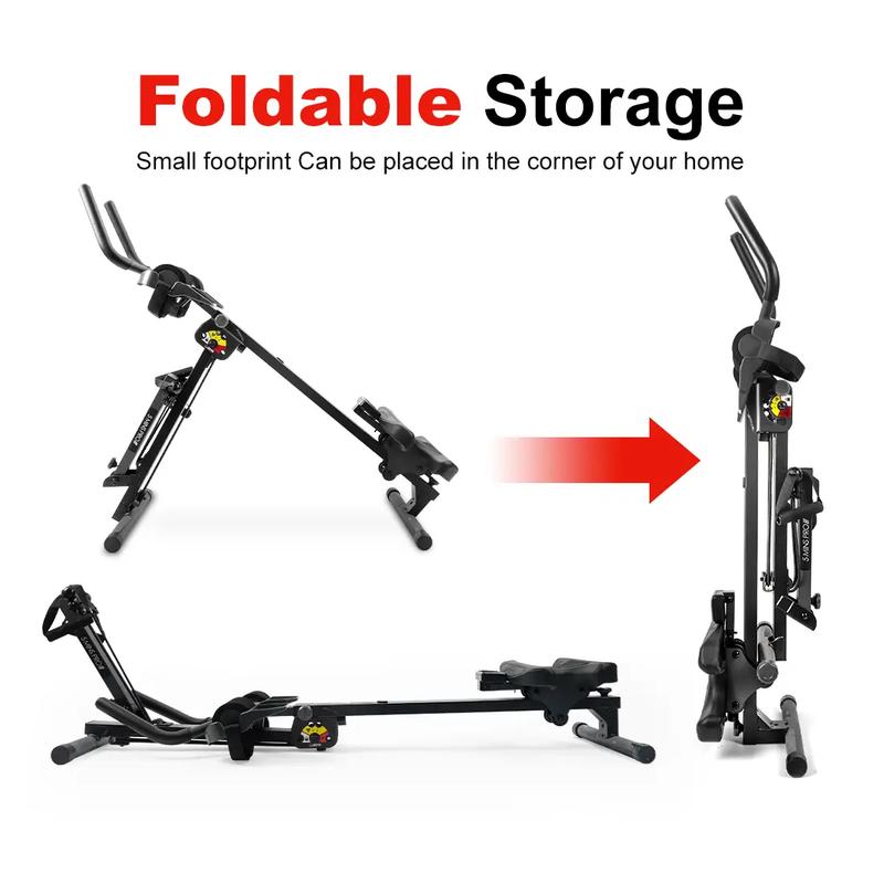 home 3 in 1 foldable rowing machine& ab coaster