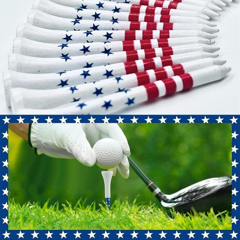 American Flag Golf Tees for Fall Gift, Wooden Golf Tees, Stars and Stripes Design Golfing Tees, Teens Golf Balls Game Accessories, Ball Sports Equipment, Golf Equipment, Christmas Gift