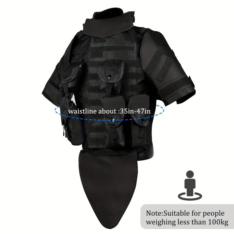 Adjustable Black Tactical Vest - Grade Vest With Multiple Pockets For Outdoor, Airsoft, Paintball, And Hunting