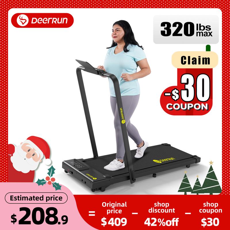 DeerRun A5 Treadmill 2 in 1 Smart Walking Pad Foldable Handle Fitness Equipment with   Wheels FoldingSuitable for Home and Office