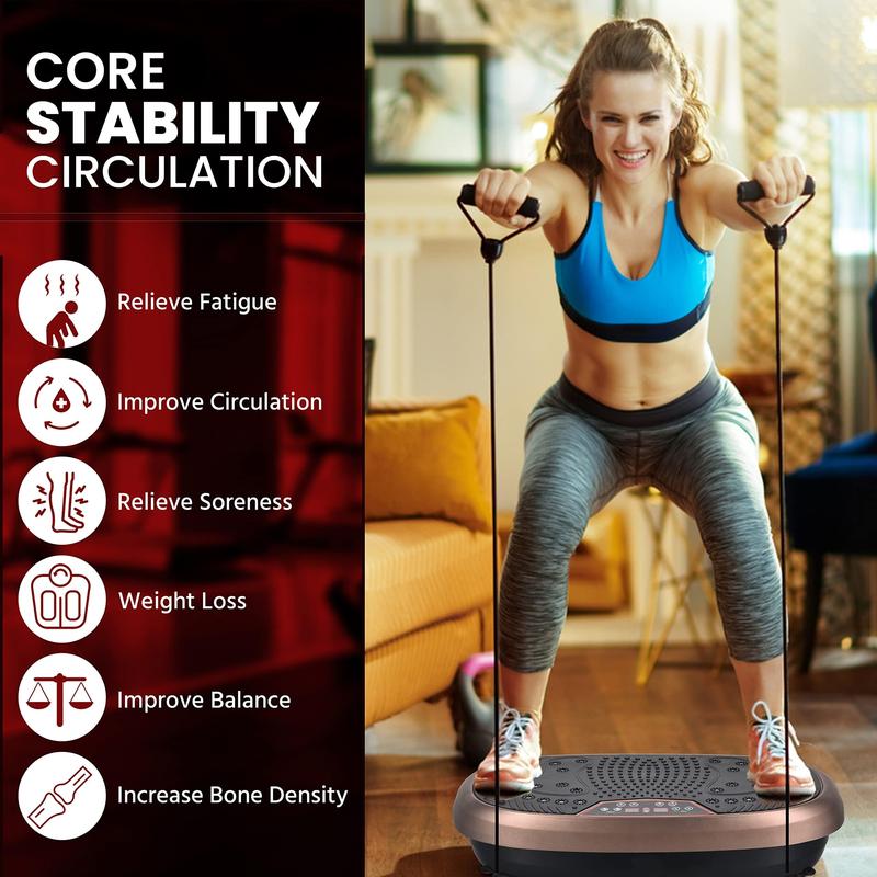 EILISON Fitpro Vibration Plate Exercise Machine - Whole Body Workout Vibration Fitness Platform w Loop Bands - Lymphatic Drainage Machine for Shaping,Toning, Wellness, Recovery