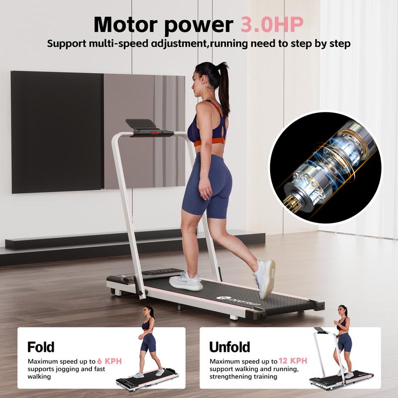 DeerRun A5 Treadmill 2 in 1 Smart Walking Pad Foldable Handle Fitness Equipment with   Wheels FoldingSuitable for Home and Office