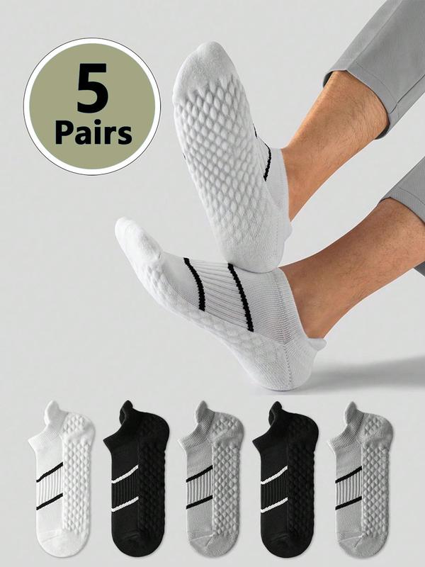 Unisex's Striped Print Ankle Socks, Moisture Wicking Breathable Socks for All Seasons, Summer Wear 2024, Athletic Running Socks for Men & Women