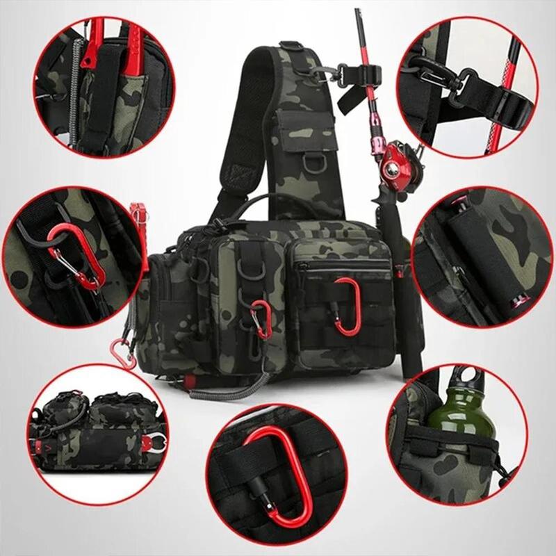 Outdoor Multifunctional Fishing Bag, Large Capacity Tackle Storage Bag, Fishing Gear Storage Bag, Fishing Accessories Bag