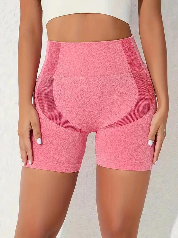 Women's Solid Ruched High Waist Sports Shorts, Gym Clothing, Casual Comfy Breathable High Stretch Yoga Shorts, Gym Shorts, Gym Clothing, Ladies Sportswear for Indoor Outdoor Wear