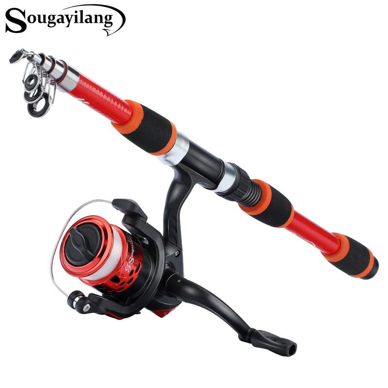 Fishing Rod & Reel Kit, 1 Set Portable Telescopic Fishing Rod & Spinning Reel, Fishing Accessories for Saltwater & Freshwater