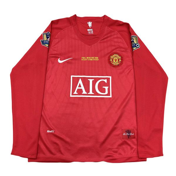 NIKE 07-08 Champions League Manchester United Retro Long Sleeve NO.7 Cristiano Ronaldo Soccer Jersey