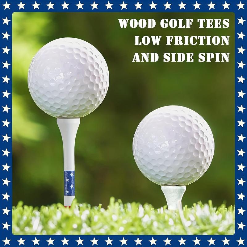 American Flag Golf Tees for Fall Gift, Wooden Golf Tees, Stars and Stripes Design Golfing Tees, Teens Golf Balls Game Accessories, Ball Sports Equipment, Golf Equipment, Christmas Gift