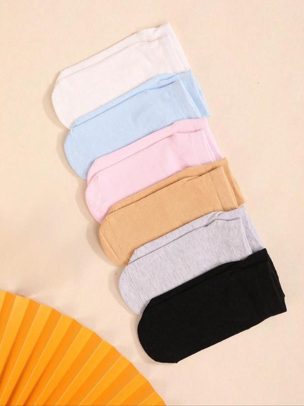 Women's 6 Pairs Letter Print Anti-slip Ankle Socks, Breathable Comfortable Sports Socks for Yoga Pilates Indoor Wear, Women's Socks & Hosiery