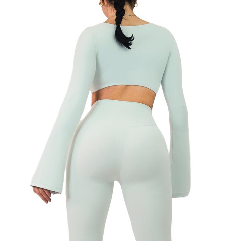 City Girl Flared Long Sleeve Sports Top (Misty)