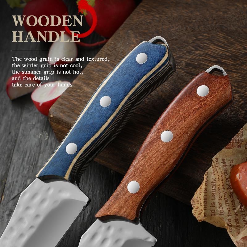 Wooden Handle Carving Knife, 1 Count Outdoor Knife with Sheath, Sharp Knife for Camping Hiking Barbecue, Outdoor Tableware