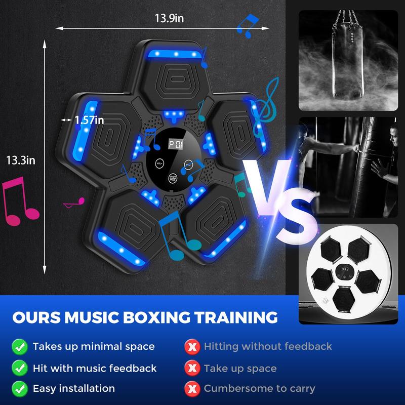 Electronic Kids Punching Game, LED Lights Music Boxing Target Wall-mounted Fitness Toy with Adjustable Speed and Volume Punching Equipment for Home,Thanksgiving,Chrismats Gift Set