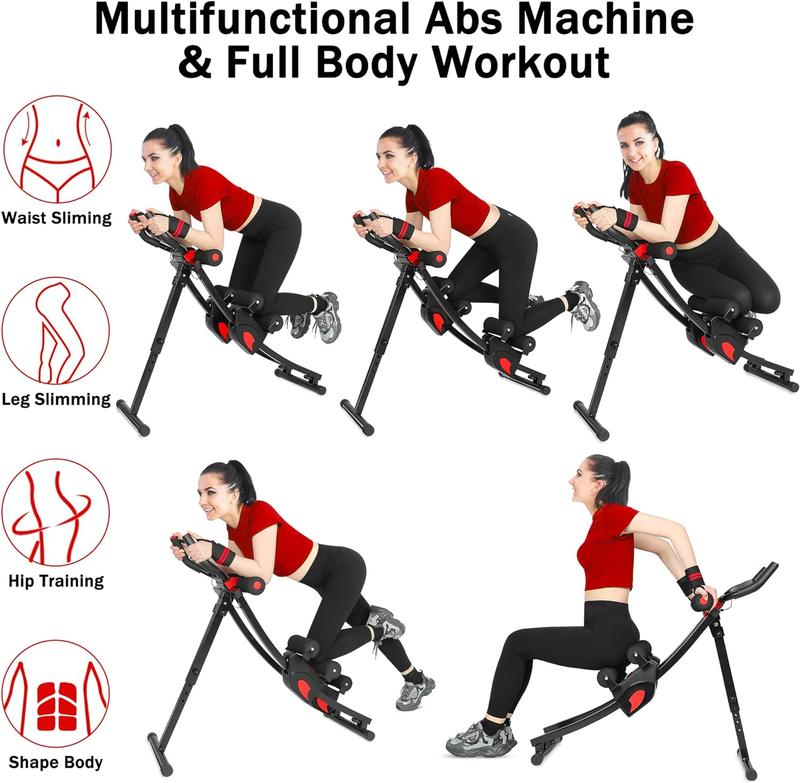 Abdominal Workout  Equipment Ab Machine Home Gym Strength Training Ab Cruncher Foldable Fitness Equipment for Stomach Workout