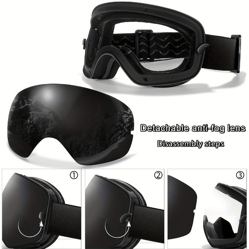 Keep warm POAT Ski Goggles with Interchangeable Lens - Protection, Anti-Fog for Snowboarding & Winter Sports, Includes Bonus Bag & Prescription Frame, Perfect for Teens & Adults