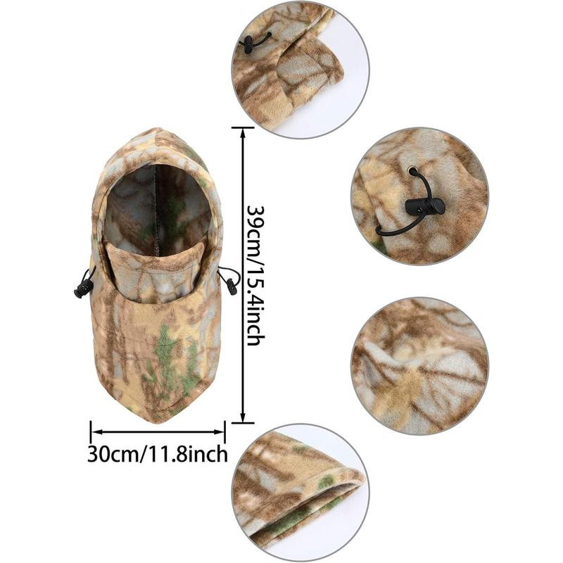 3 count Camo Balaclava Hunting Face Mask Sherpa Hood Windproof Face Cover for Cold Weather Winter Outdoor Sports