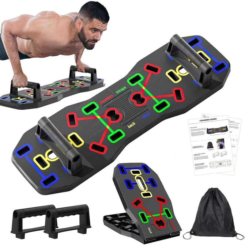 AERLANG Push up Board, Portable Multi-Function Foldable 10 in 1 Push up Bar, Push up Handles for Floor,Professional Push up Strength Training Equipment YK-ST