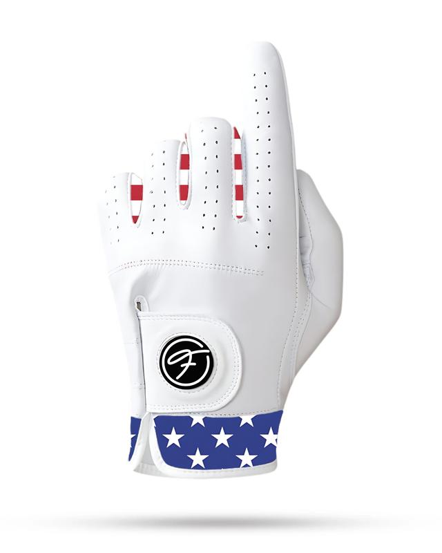 Fore Show Patriot Pack Including Golf Glove & Magnetic Golf Towel –100% AAA Cabretta Leather Golf Gloves for Men & Women - Left & Right Handed Golfers – Golf Gloves – Left Handed Golf Gloves for Men, Cool Golf Glove Gift Accessory,  Glove Funny Golf Glove