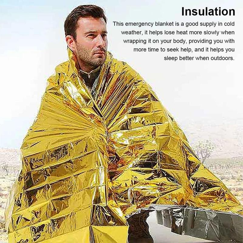 Emergency Blanket, 1 Count Outdoor Emergency Blanket, Insulation Blanket, Portable Bedding Essential for Camping & Hiking