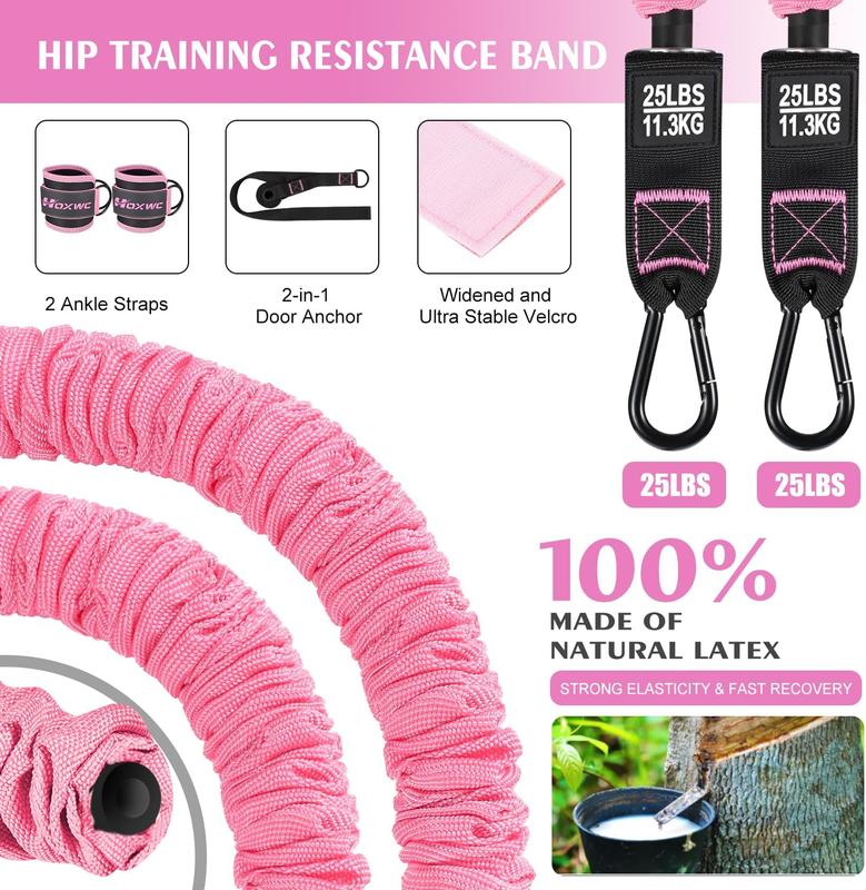 Ankle Resistance Bands with Cuffs, Ankle Bands for Working Out, Resistance Bands for Leg, Booty Workout Equipment for Kickbacks Hip Fitness Training, Kickback Strap for Glute Women,