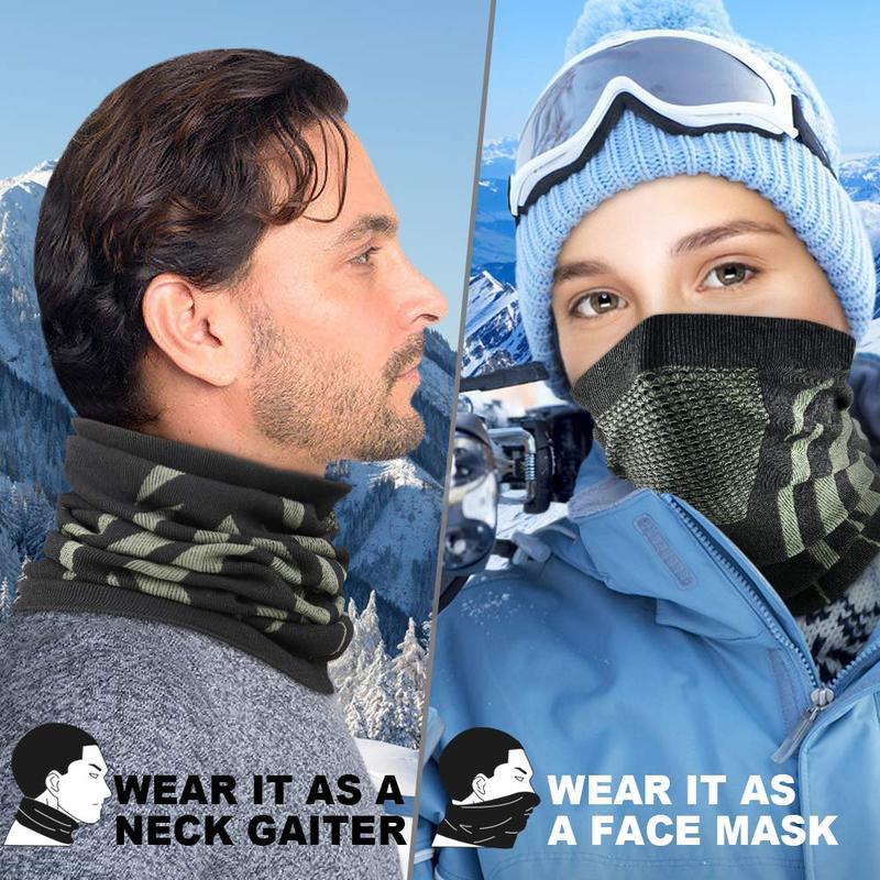 Men Women Winter Neck Warmer Gaiter Windproof Face Mask Balaclava Bandana for Ski Snowboard