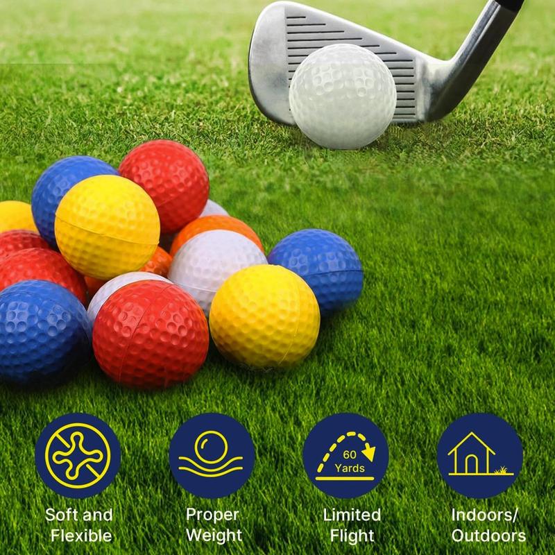 Random Color Foam Golf Balls, 10pcs set Practice Golf Balls, Realistic Feel and Long Lasting Limited Fligh Practice Golf Balls for Backyard