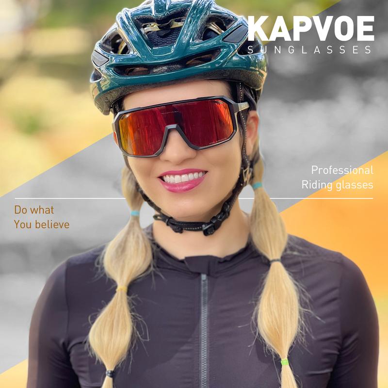 KAPVOE Polarized Cycling Glasses Sports Sunglasses, UV400 Protection Running Fishing Driving Baseball Glasses for Men Women