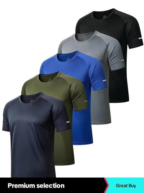 Men's Plain Round Neck Raglan Sleeve Spring Sports Football Jersey, Quick Drying Breathable T-shirt, Casual Tee Tops for Gym Workout Running Back to School, Mens Clothes, Please Purchase A Size Up, Fall Outfits 2024