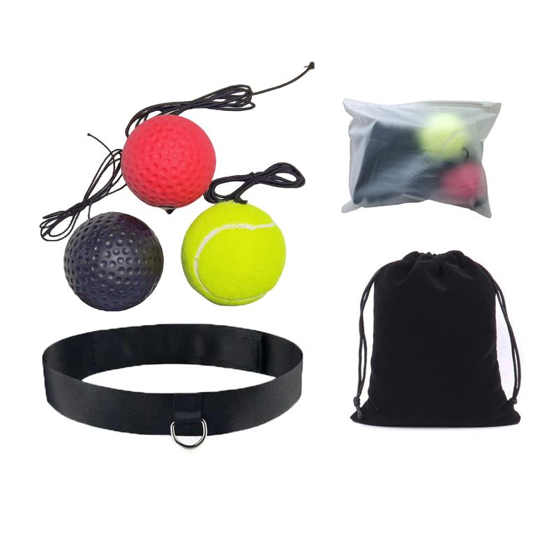 Boxing Reflex Training Balls With Adjustable Headband, And Red Soft Light Ball - Improve Speed And Hand-Eye Coordination For Men, Boxing Equipment