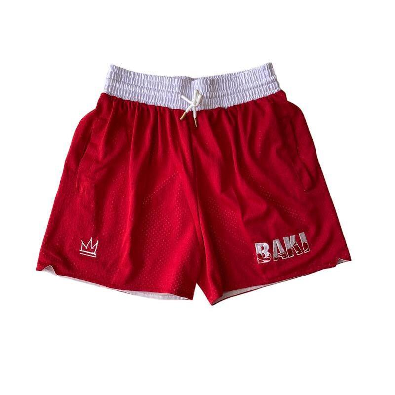 Baki Theme Men's Basketball Shorts Workout Sport Knee Pants With Pockets Athletic Sweat Walking Sunmmer Embroidery Shorts S-3XL gym short